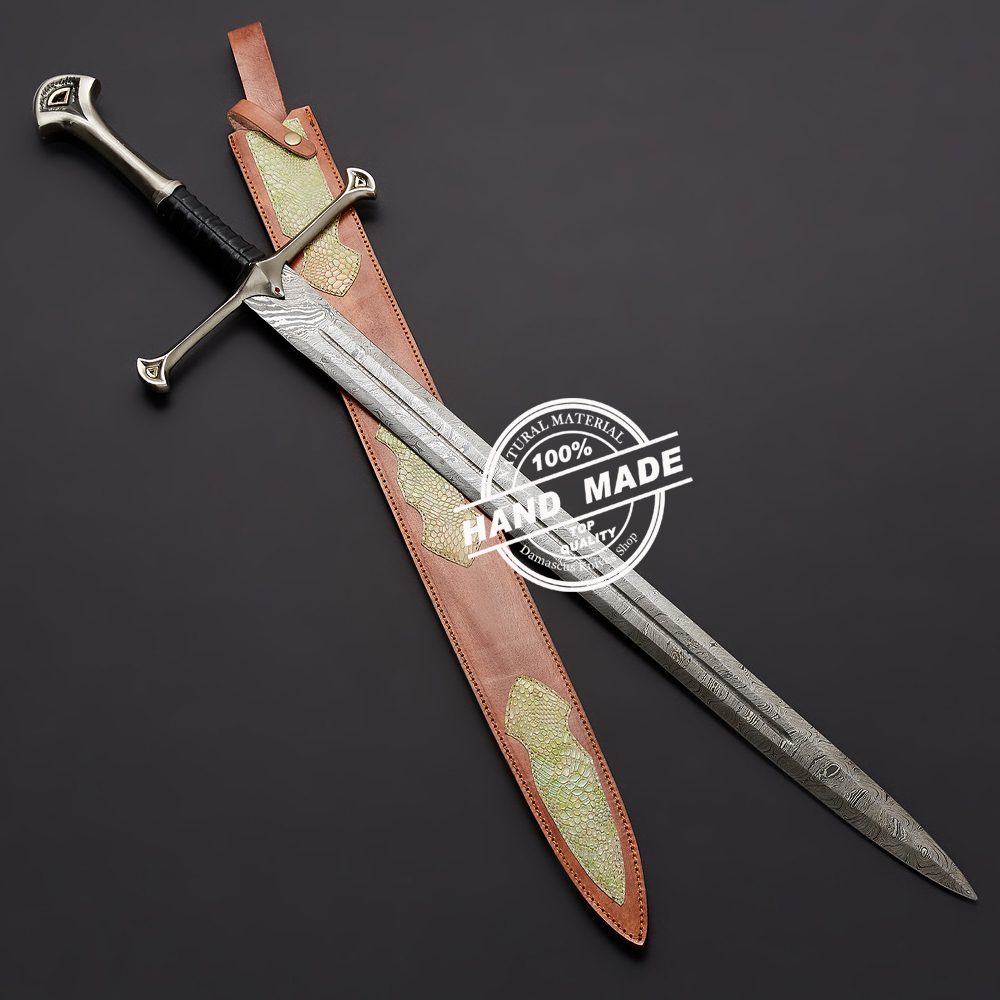 Damascus Anduril Sword Custom Handmade Damascus Steel Sword 3801