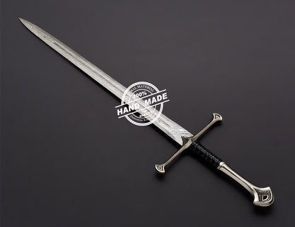Damascus Anduril Sword Custom Handmade Damascus Steel Sword 3801