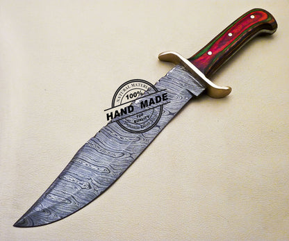 Professional Damascus Bowie Knife Custom Handmade Damascus Steel Knife 3174