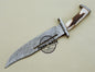 Damascus Rambo Bowie Knife Custom Handmade Damascus Steel Knife 3201