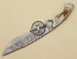 Damascus Finger Bowie Knife Handmade Damascus Steel Hunting Knife 3220