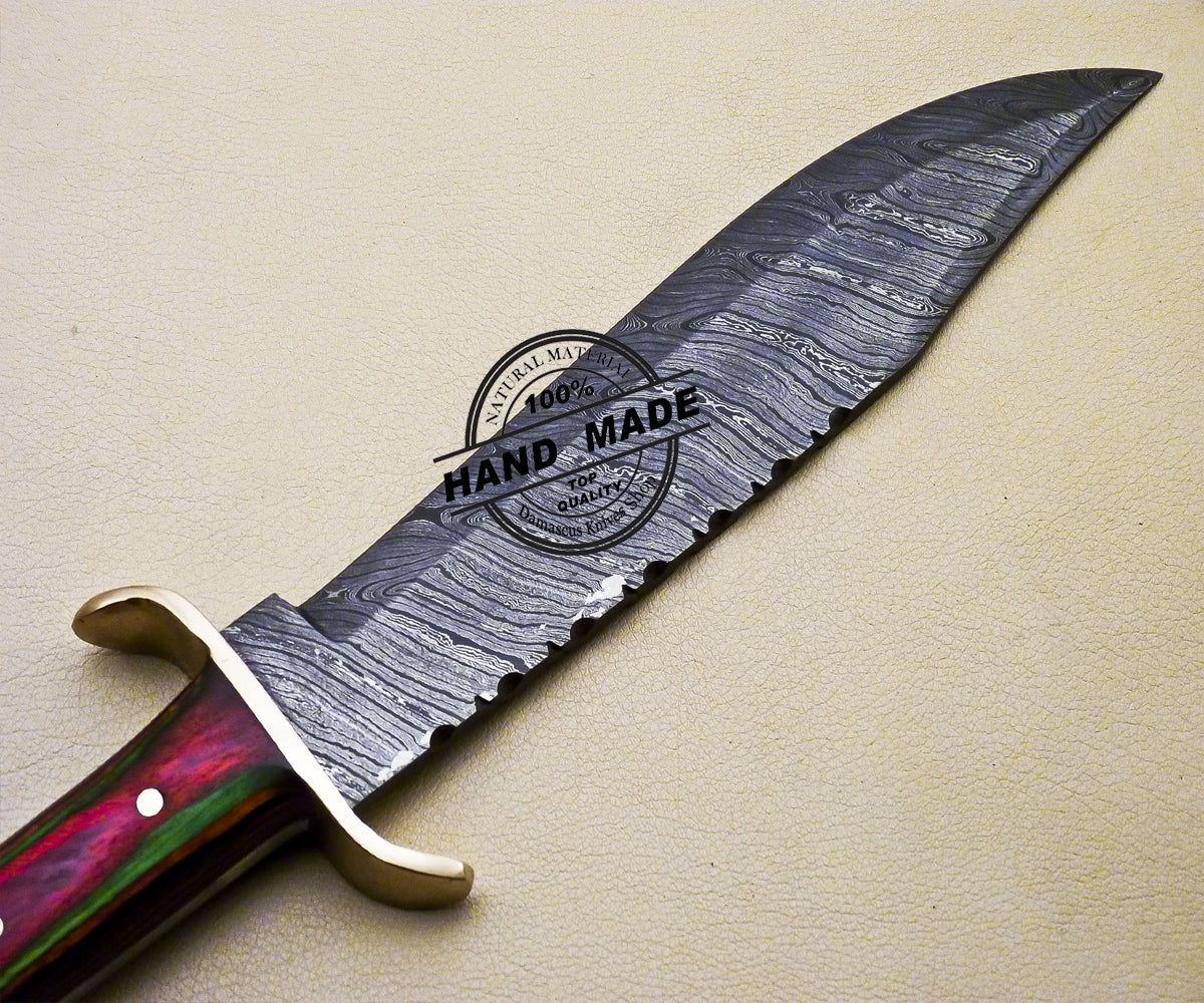 Professional Damascus Bowie Knife Custom Handmade Damascus Steel Knife 3174