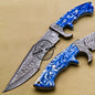Damascus Bowie Knife Custom Handmade Damascus Steel Hunting Knife 3184