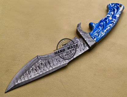 Damascus Bowie Knife Custom Handmade Damascus Steel Hunting Knife 3184
