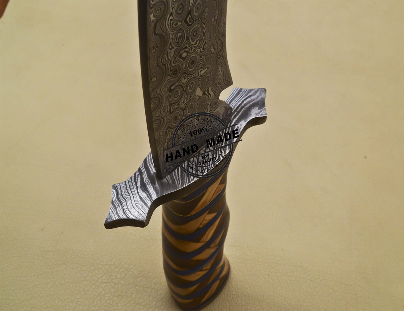 Damascus Bowie Knife Custom Handmade Damascus Steel Hunting Knife 3183