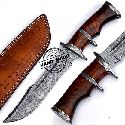 Damascus Camping Knife Fixed Blade Handmade Damascus Steel Knife 3177