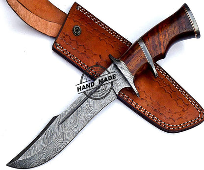 Damascus Camping Knife Fixed Blade Handmade Damascus Steel Knife 3177