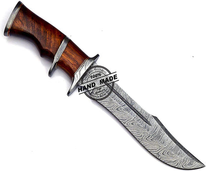 Damascus Camping Knife Fixed Blade Handmade Damascus Steel Knife 3177