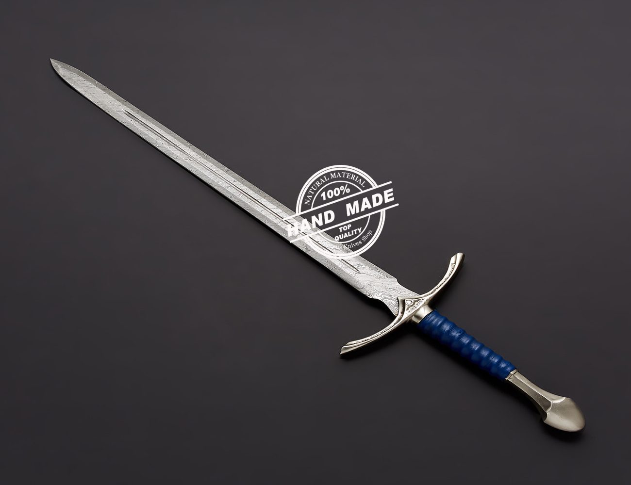 Damascus Glamdring Sword Custom Handmade Damascus Steel Sword 3803