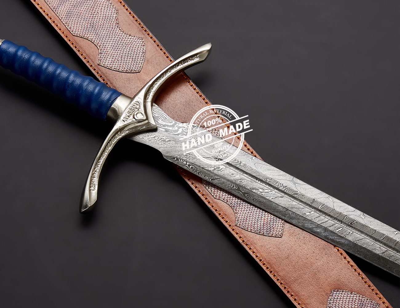 Damascus Glamdring Sword Custom Handmade Damascus Steel Sword 3803