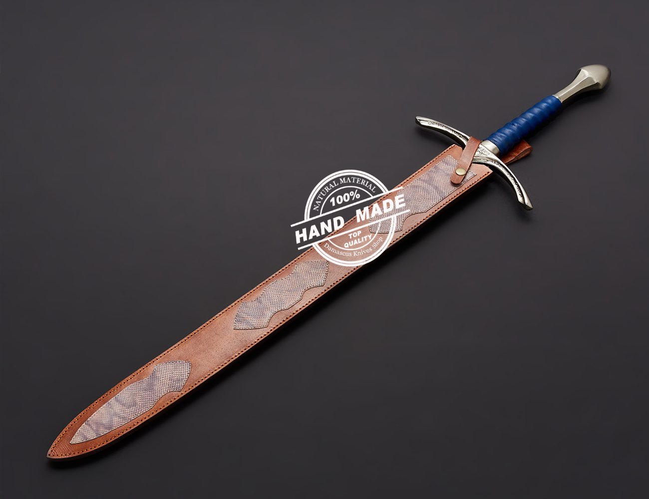 Damascus Glamdring Sword Custom Handmade Damascus Steel Sword 3803