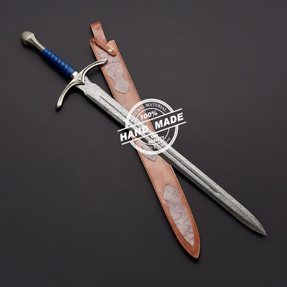 Damascus Glamdring Sword Custom Handmade Damascus Steel Sword 3803