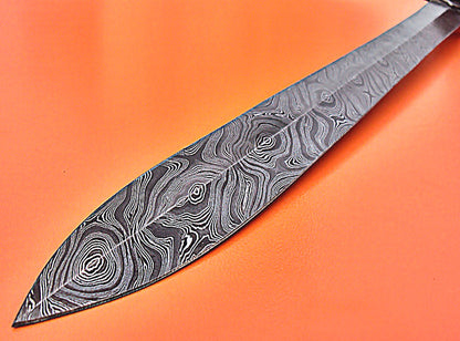 Online Selling Damascus Sword Custom Handmade With Rose Wood Handle 1719