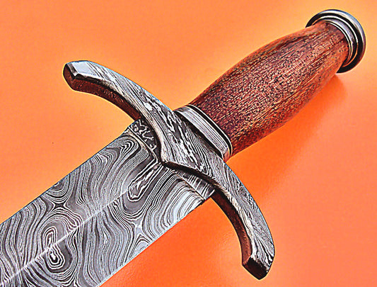 Online Selling Damascus Sword Custom Handmade With Rose Wood Handle 1719