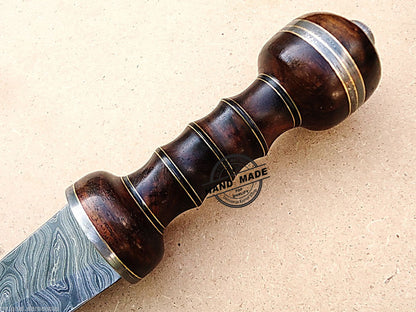 Custom Handmade Damascus Sword Solid Rose Wood Handle 1725