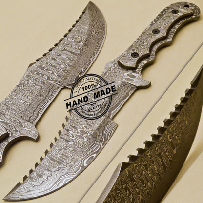 Full Damascus Tracker Knife Custom Handmade Damascus Steel Tracker Knife 973