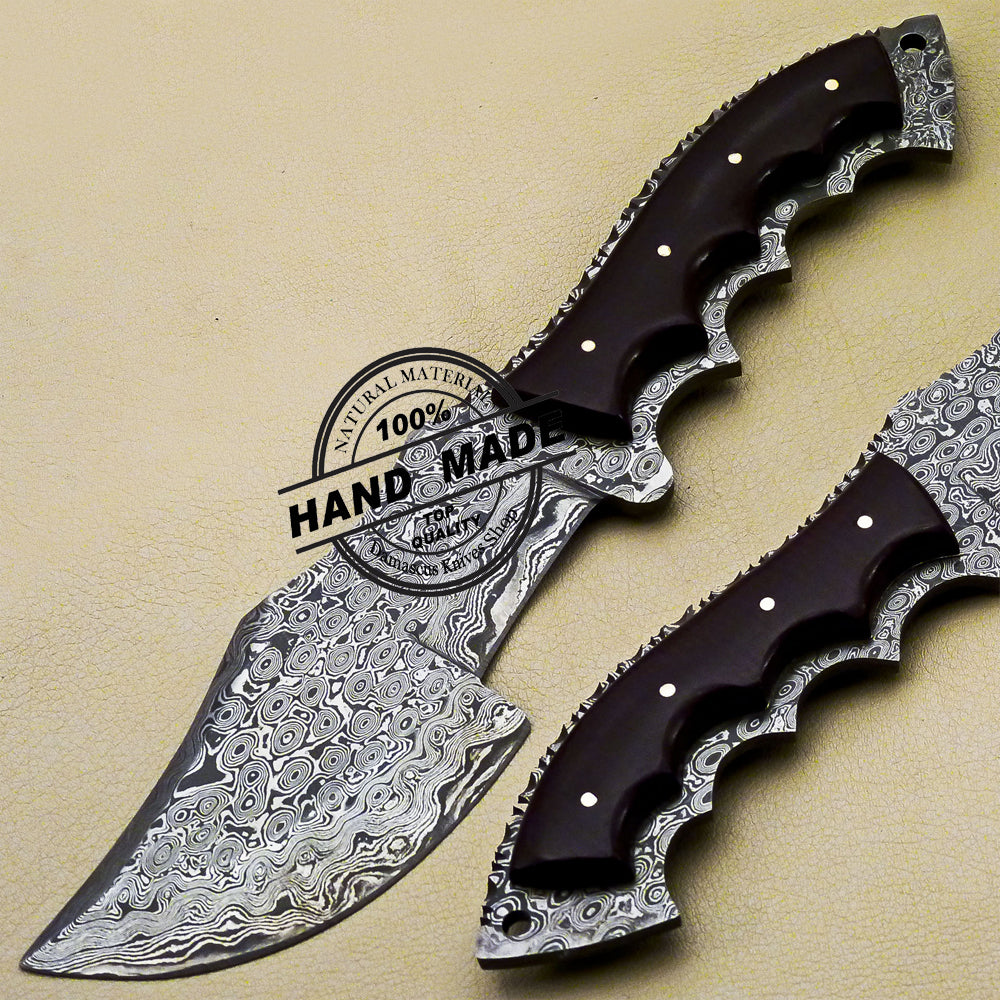 New Damascus Tracker Knife Custom Handmade Damascus Tracker Knife 3109