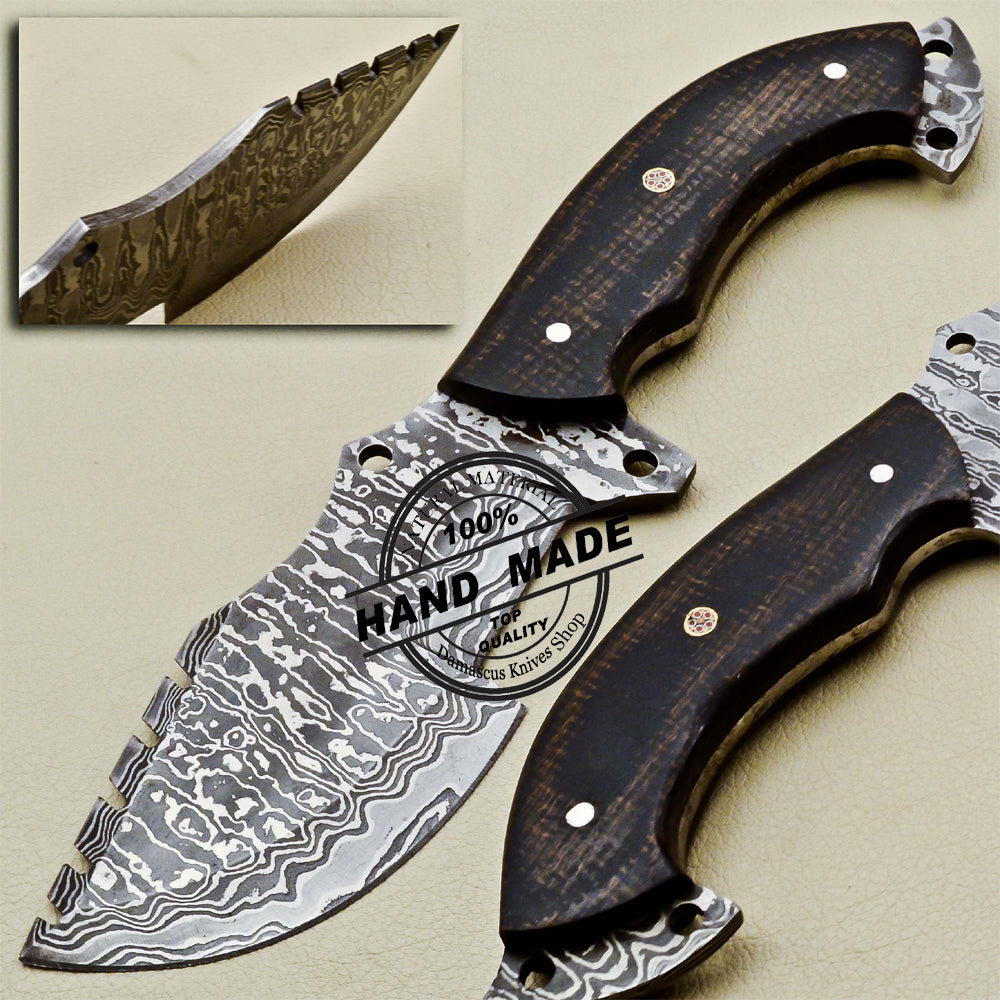 Damascus Tracker Knife Custom Handmade Damascus Steel Knife 1673