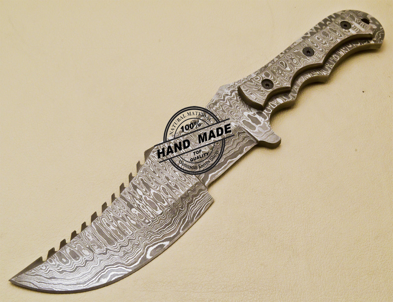 Full Damascus Tracker Knife Custom Handmade Damascus Steel Tracker Knife 973