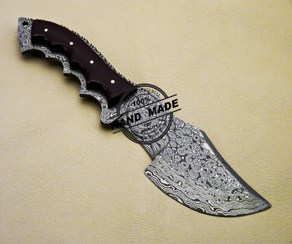 New Damascus Tracker Knife Custom Handmade Damascus Tracker Knife 3109