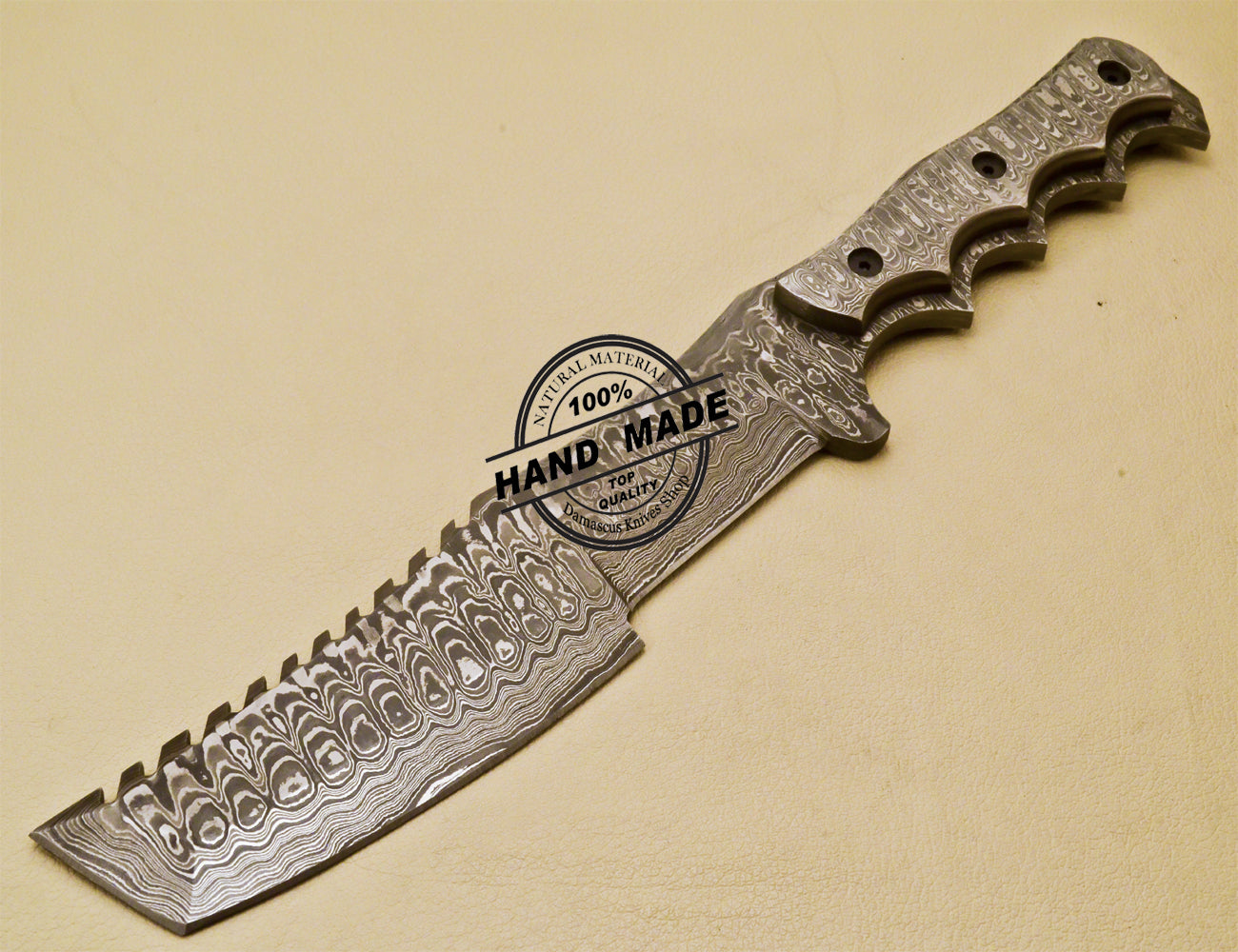 Full Damascus Tracker Knife Custom Handmade Damascus Steel Knife 974