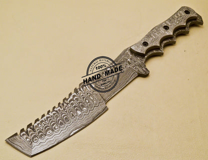 Full Damascus Tracker Knife Custom Handmade Damascus Steel Knife 974