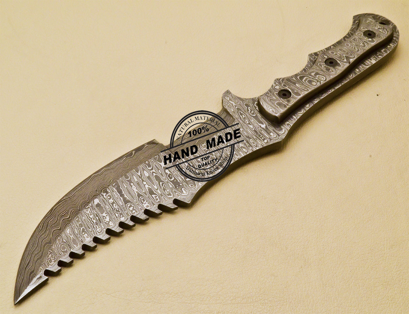 Full Damascus Tracker Knife Custom Handmade Damascus Steel Tracker Knife 973