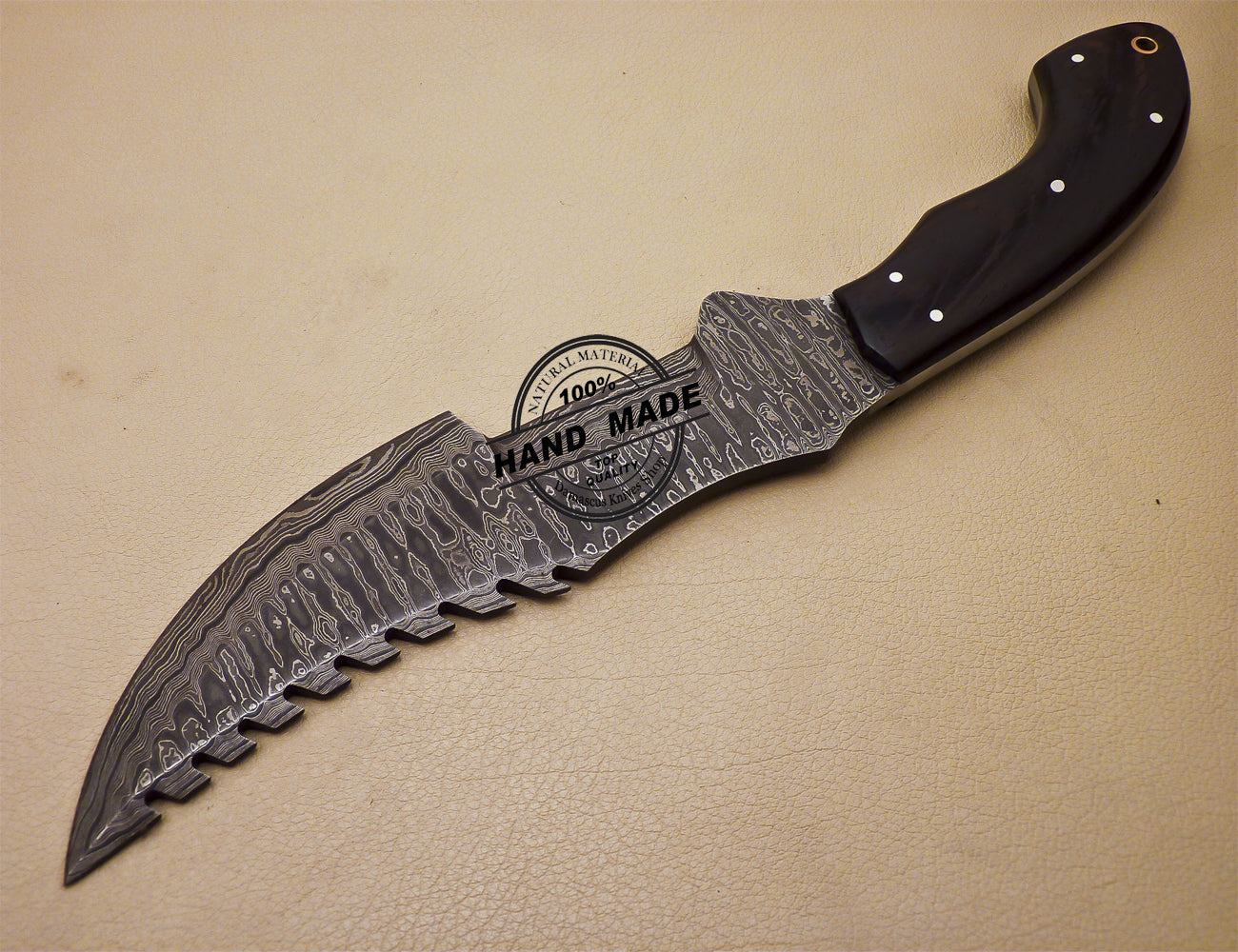 Damascus Tracker Knife Custom Handmade Damascus Steel Knife 999