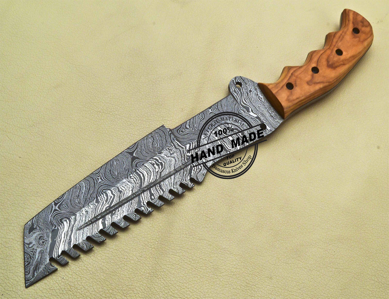 Damascus Tracker Knife Custom Handmade Damascus Steel Knife 1910