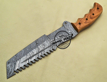 Damascus Tracker Knife Custom Handmade Damascus Steel Knife 1910