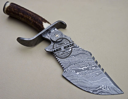 Damascus Tracker Knife Fixed Blade Handmade Damascus Steel Knife 1635