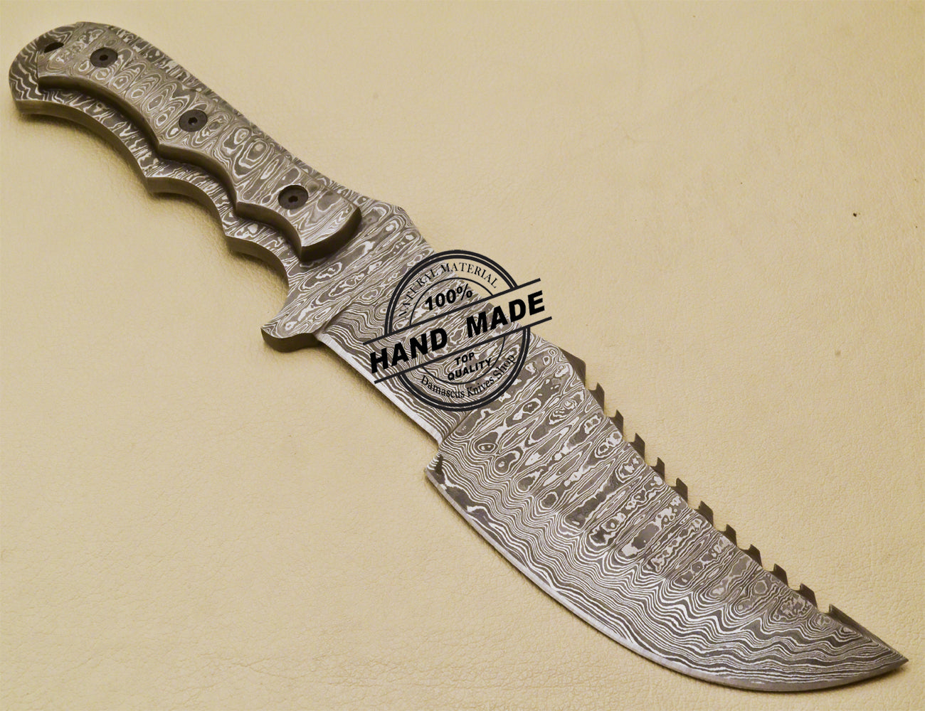 Full Damascus Tracker Knife Custom Handmade Damascus Steel Tracker Knife 973
