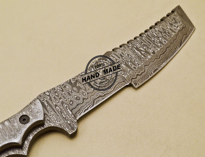 Full Damascus Tracker Knife Custom Handmade Damascus Steel Knife 974
