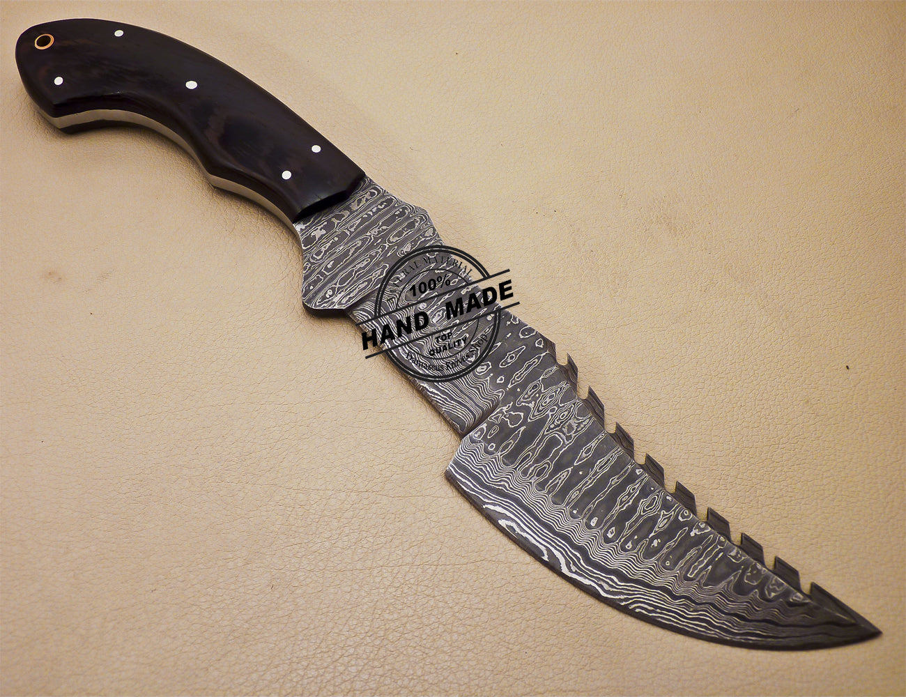 Damascus Tracker Knife Custom Handmade Damascus Steel Knife 999