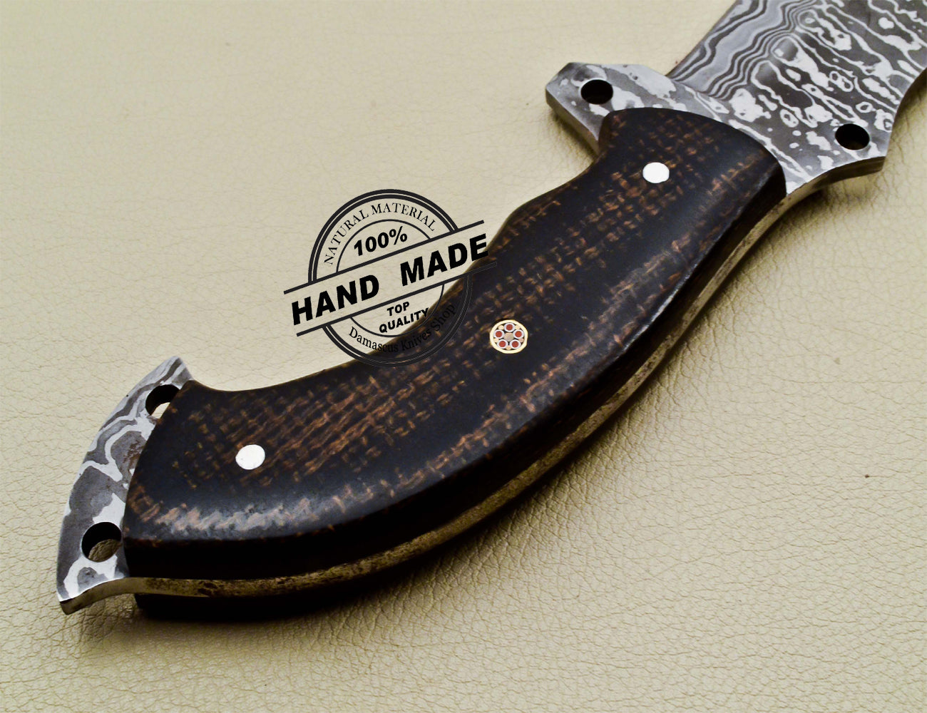 Damascus Tracker Knife Custom Handmade Damascus Steel Knife 1673