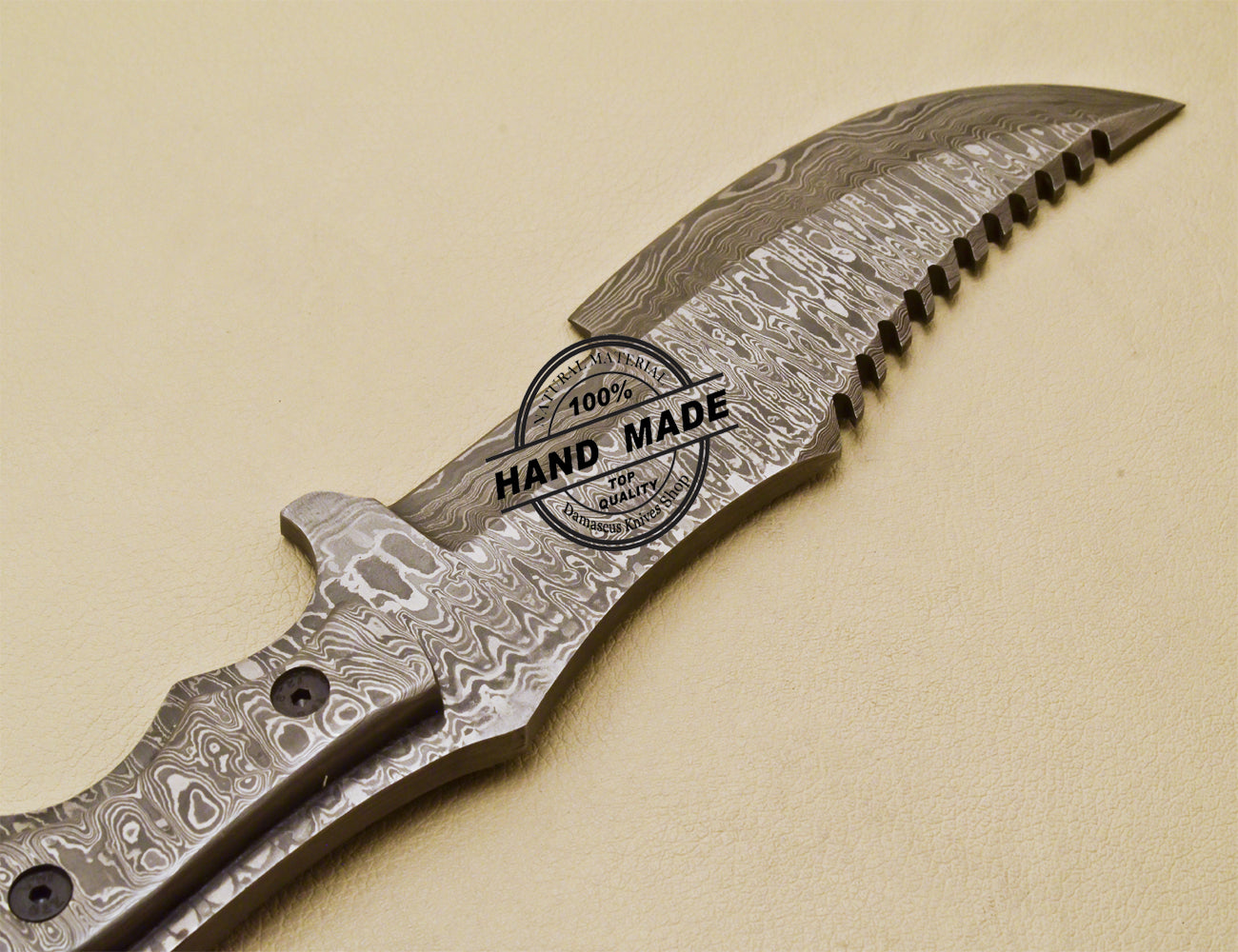 Full Damascus Tracker Knife Custom Handmade Damascus Steel Tracker Knife 973