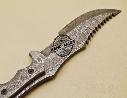 Full Damascus Tracker Knife Custom Handmade Damascus Steel Tracker Knife 973
