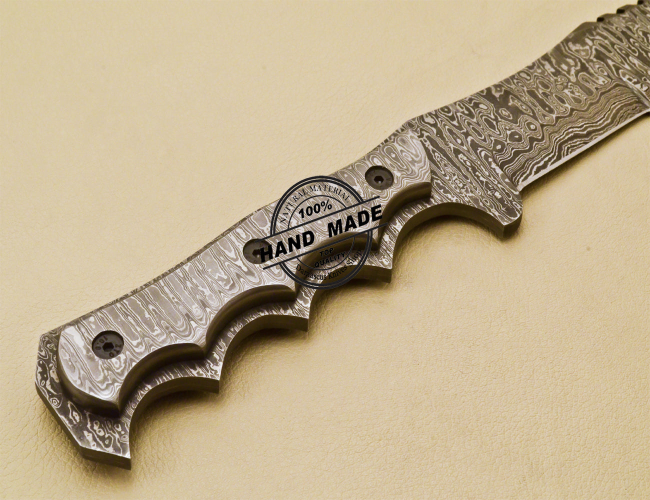 Full Damascus Tracker Knife Custom Handmade Damascus Steel Knife 974
