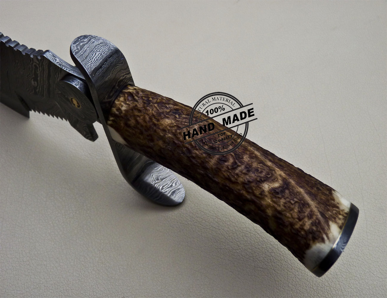 Damascus Tracker Knife Fixed Blade Handmade Damascus Steel Knife 1635