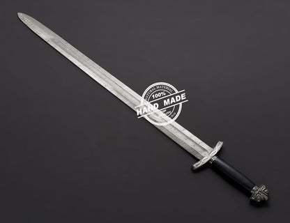 Damascus Viking Sword Fixed Blade Handmade Damascus Steel Sword 3802