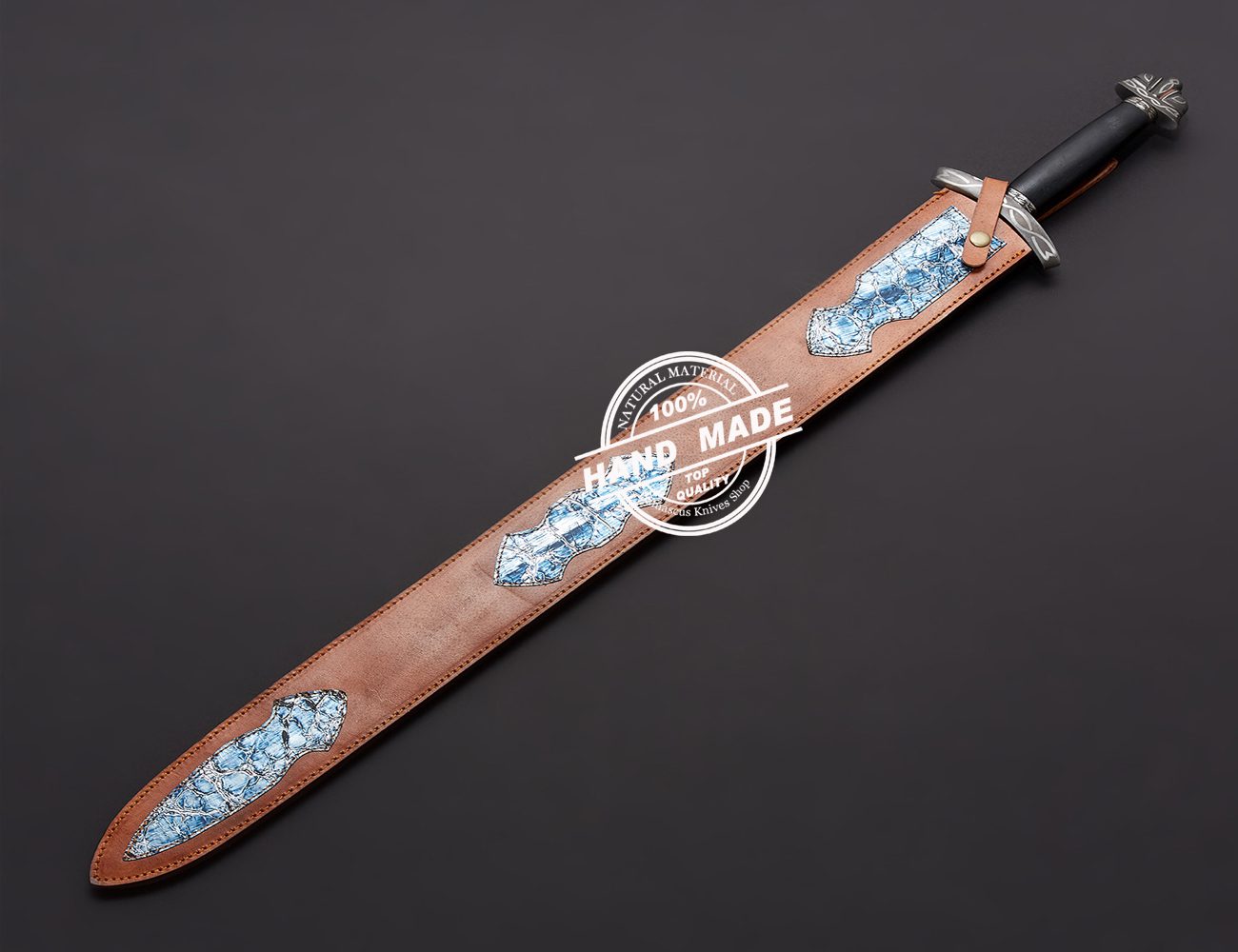 Damascus Viking Sword Fixed Blade Handmade Damascus Steel Sword 3802
